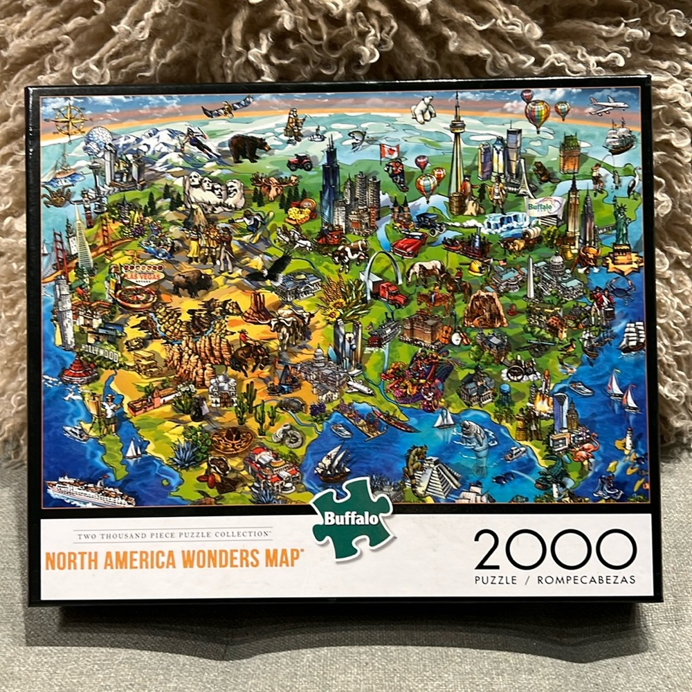 Maria Rabinky Buffalo Games Jigsaw Puzzle 2000 Pc North America Wonders Map